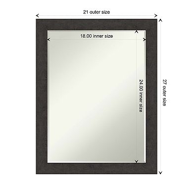 Rustic Plank Narrow Petite Bevel Bathroom Wall Mirror