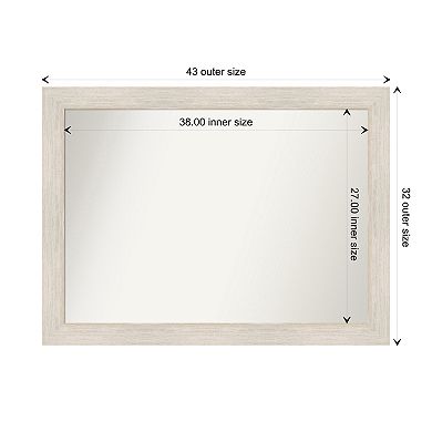 Hardwood Non-beveled Wood Bathroom Wall Mirror