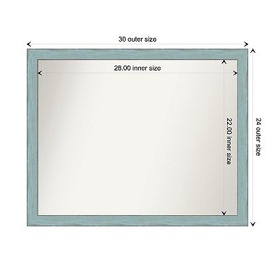 Sky Rustic Non-beveled Wood Bathroom Wall Mirror