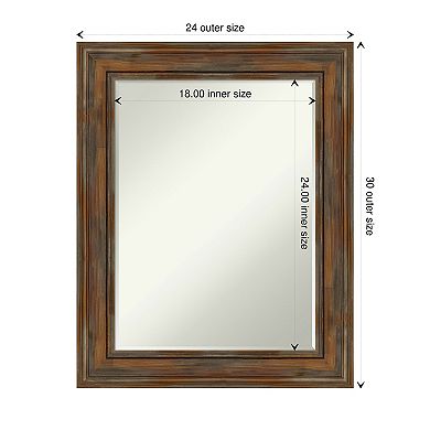 Alexandria Petite-Bevel Wood Bathroom Wall Mirror