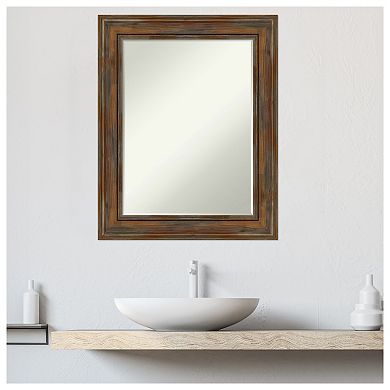 Alexandria Petite-Bevel Wood Bathroom Wall Mirror