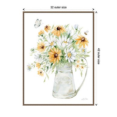 Sunflowers And Daisies Ii By Katrina Pete Framed Canvas Wall Art Print