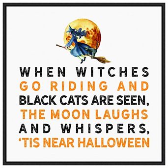 Tis Near Halloween Witch By Amanti Art Portfolio Framed Canvas Wall Art Print