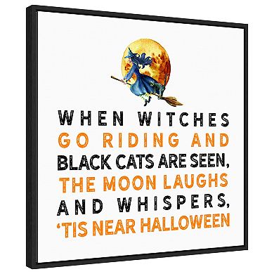 Tis Near Halloween Witch By Amanti Art Portfolio Framed Canvas Wall Art Print