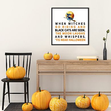 Tis Near Halloween Witch By Amanti Art Portfolio Framed Canvas Wall Art Print