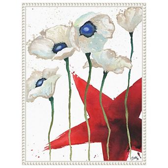 Patriotic Floral Iv By Elizabeth Medley Framed Canvas Wall Art Print