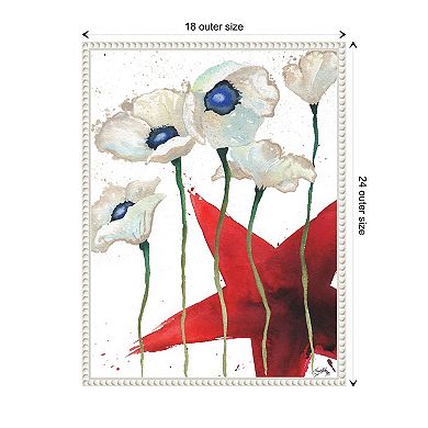 Patriotic Floral Iv By Elizabeth Medley Framed Canvas Wall Art Print