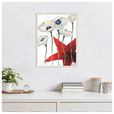 Patriotic Floral Iv By Elizabeth Medley Framed Canvas Wall Art Print