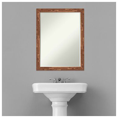 Fresco Petite Bevel Wood Bathroom Wall Mirror
