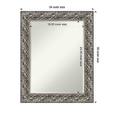 Silver Luxor Petite Bevel Wood Bathroom Wall Mirror