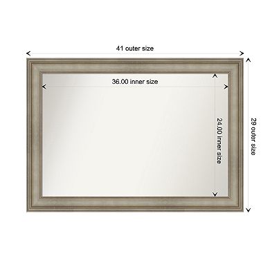 Mezzanine Antique Narrow Non-beveled Wood Bathroom Wall Mirror