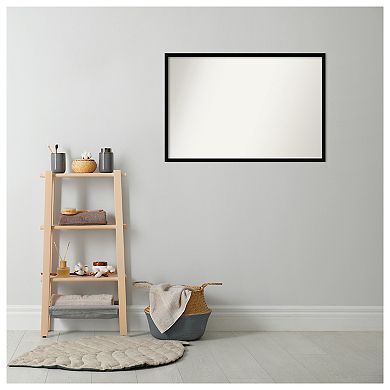 Svelte Noir Non-beveled Wood Bathroom Wall Mirror