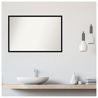 Svelte Noir Non-beveled Wood Bathroom Wall Mirror