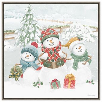 Snow Day Iii By Beth Grove Framed Canvas Wall Art Print