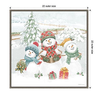 Snow Day Iii By Beth Grove Framed Canvas Wall Art Print