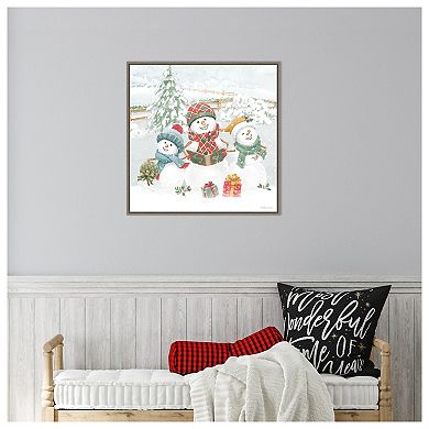 Snow Day Iii By Beth Grove Framed Canvas Wall Art Print