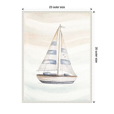 Ocean Oasis Little Sail I By Patricia Pinto Framed Canvas Wall Art Print