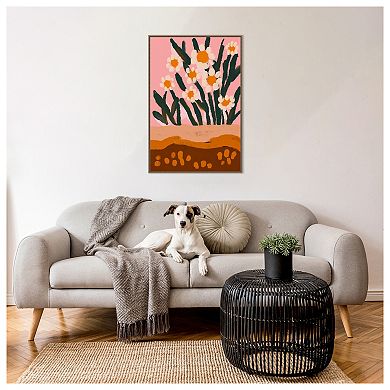 Pastel Flower Impression No 3 By Treechild Framed Canvas Wall Art Print