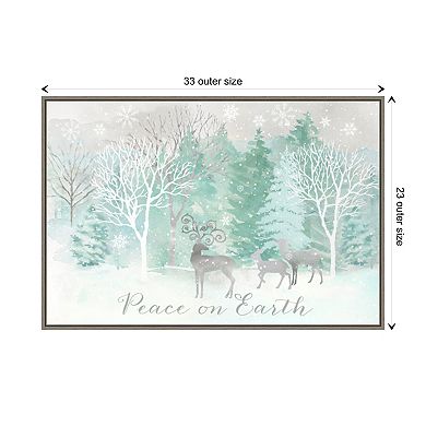 Peace On Earth Silver Landscape By Cynthia Coulter Framed Canvas Wall Art Print