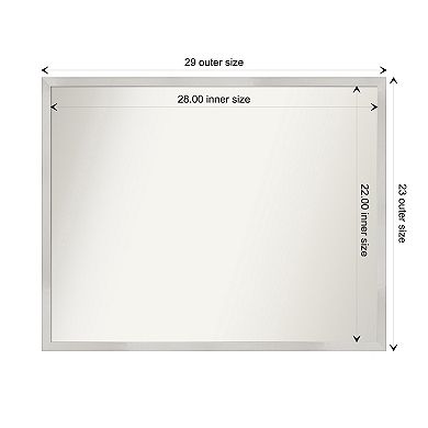 Svelte Non-beveled Wood Bathroom Wall Mirror