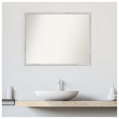 Svelte Non-beveled Wood Bathroom Wall Mirror