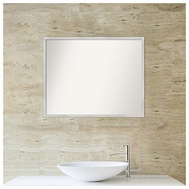 Svelte Non-beveled Wood Bathroom Wall Mirror