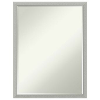 Silver Leaf Petite Bevel Wood Bathroom Wall Mirror