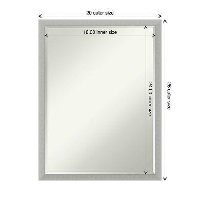 Silver Leaf Petite Bevel Wood Bathroom Wall Mirror