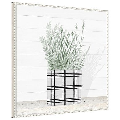 Lavender Blossom In Modern Pot Ii By Janice Gaynor Framed Canvas Wall Art Print