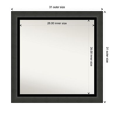 Tuxedo Non-beveled Bathroom Wall Mirror