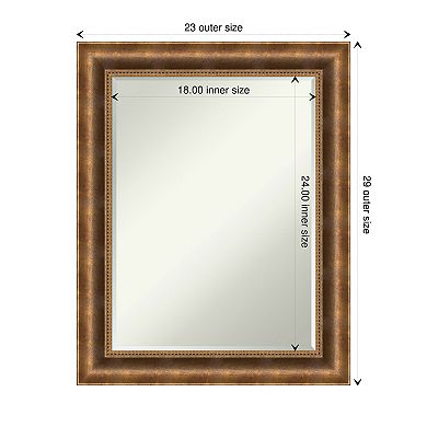 Manhattan Bronze Petite Bevel Wood Bathroom Wall Mirror