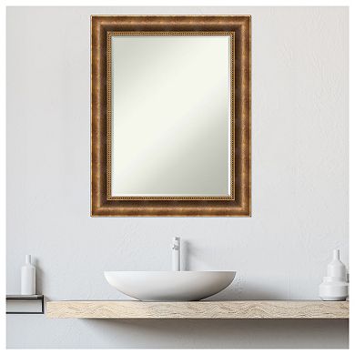 Manhattan Bronze Petite Bevel Wood Bathroom Wall Mirror