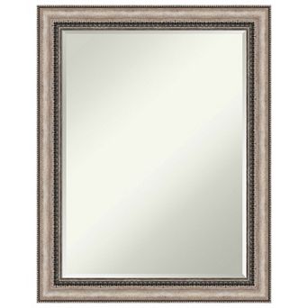 Lyla Ornate Silver Petite Bevel Bathroom Wall Mirror