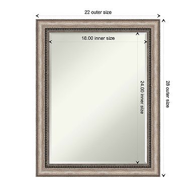 Lyla Ornate Silver Petite Bevel Bathroom Wall Mirror