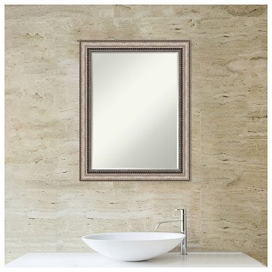 Lyla Ornate Silver Petite Bevel Bathroom Wall Mirror