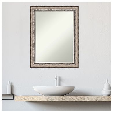 Lyla Ornate Silver Petite Bevel Bathroom Wall Mirror