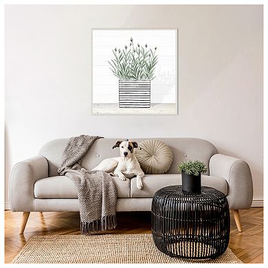 Lavender Blossom In Modern Pot Iii By Janice Gaynor Framed Canvas Wall Art Print