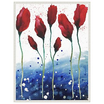 Patriotic Floral I By Elizabeth Medley Framed Canvas Wall Art Print