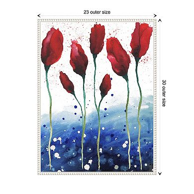 Patriotic Floral I By Elizabeth Medley Framed Canvas Wall Art Print