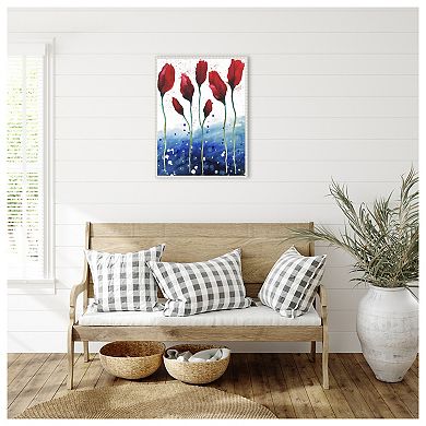 Patriotic Floral I By Elizabeth Medley Framed Canvas Wall Art Print