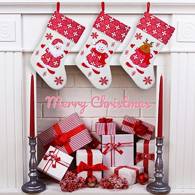 Lexi Home 3-Pack Polar Fleece Christmas Holiday Stockings