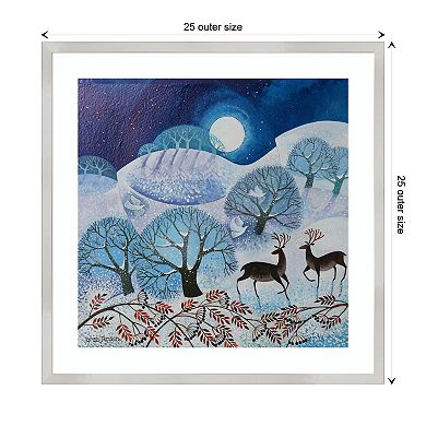 Snowy Land By Lisa Graa Jensen Wood Framed Wall Art Print