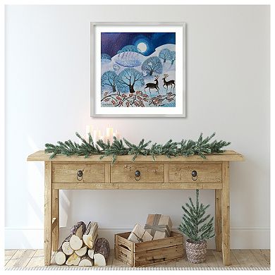Snowy Land By Lisa Graa Jensen Wood Framed Wall Art Print