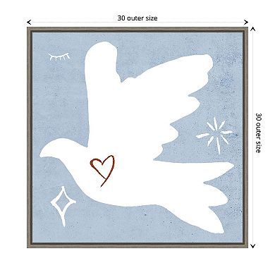 White Dove I By Melissa W Framed Canvas Wall Art Print