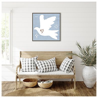 White Dove I By Melissa W Framed Canvas Wall Art Print