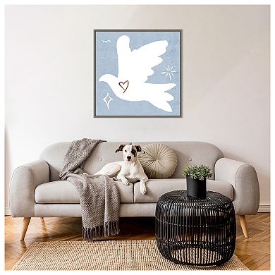 White Dove I By Melissa W Framed Canvas Wall Art Print