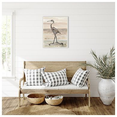 The New Egret By Patricia Pinto Framed Canvas Wall Art Print