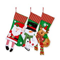 Lands' End Lands' End Needlepoint Christmas Stocking Bicycle Santa 