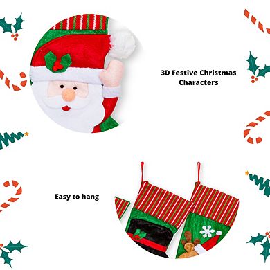 Lexi Home 18.5" Inch 3-Pack Holiday Stockings with 3D Dangling Legs Christmas Characters