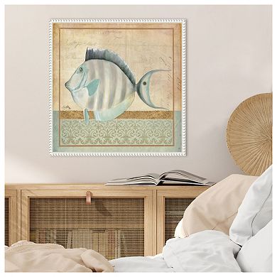 Vintage Fish Iii By Elizabeth Medley Framed Canvas Wall Art Print